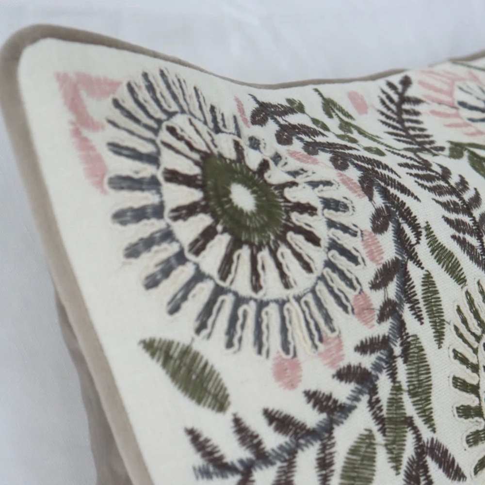 Wayfair Urban Troos Embroidered Lumbar Pillow Cover - Picture 3 of 7